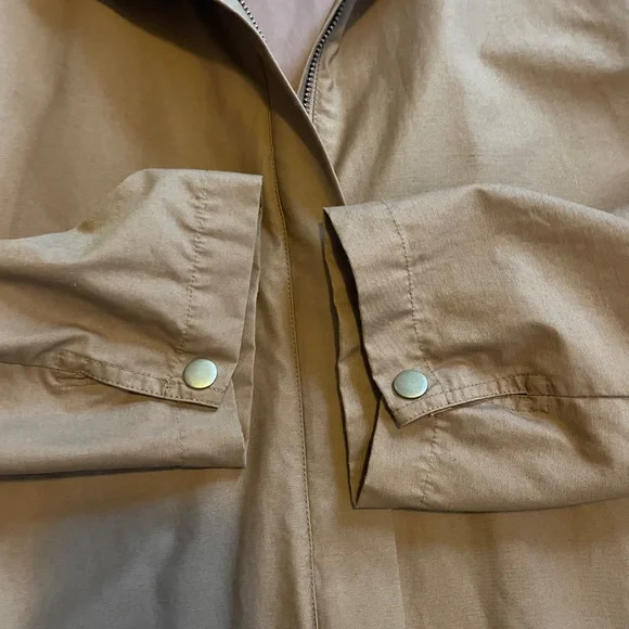 GARNET HILL Longline Modern Trench Coat Jacket  2 Way Zip Water Resistant Hood - Picture 9 of 16